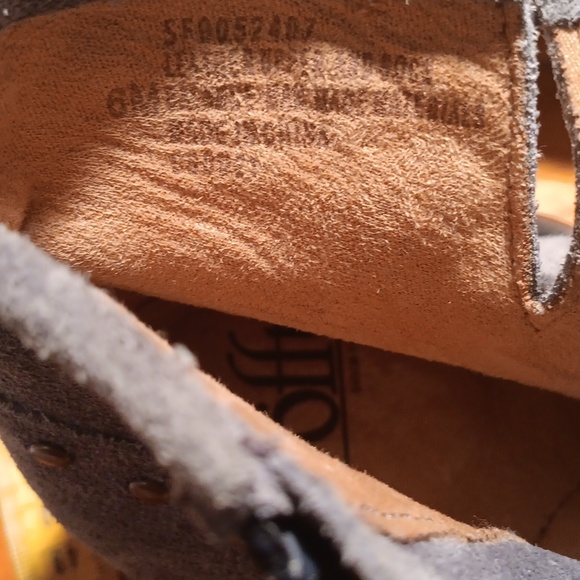 Sofft Light Blue Suede Ankle Boots with Studded Strap Size 6 - Picture 10 of 11